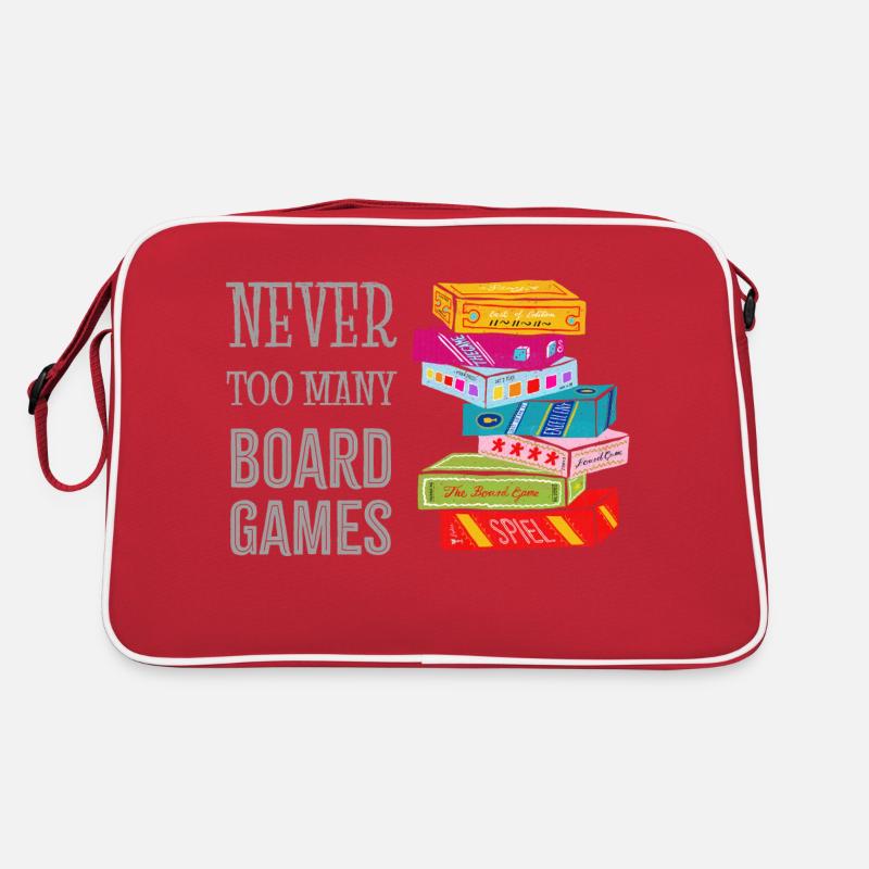 Never too many boardgames Retro Tasche