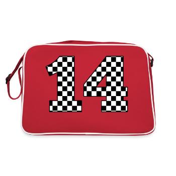 Number 14 plaid - Retro Bag - red/white - Back