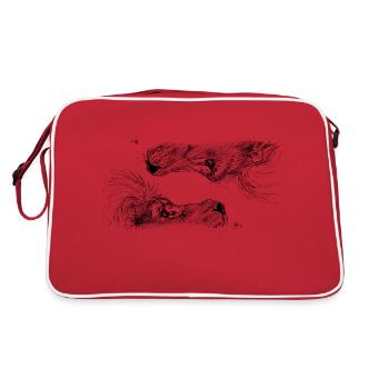 Double lion - Sac Retro - rouge/blanc - Dos