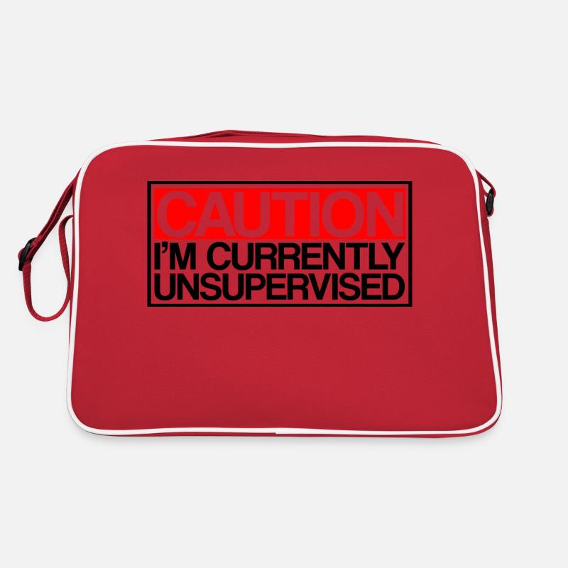 Caution I'm Currently Unsupervised 3 Retro Tasche
