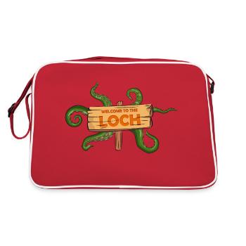Bienvenue au Loch (lac) Écosse Spooky - Sac Retro - rouge/blanc - Dos