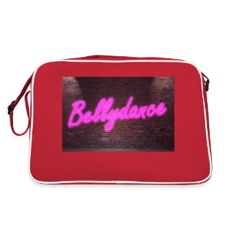 Neon Bellydance (in german Bauchtanz) lettering - Retro Bag - red/white - Back