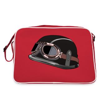 old motorcycle motorcycle helmet biker bezel 602 A - Retro Bag - red/white - Back