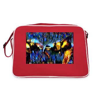 help for elephants 15 - Retro Tasche - Rot/Weiß - Hinten