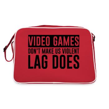 Video Games Don't Make Us Violent, Lag Does - Retro Bag - red/white - Back
