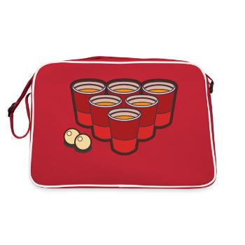Beer Pong Cups and Balls - Retro Bag - red/white - Back