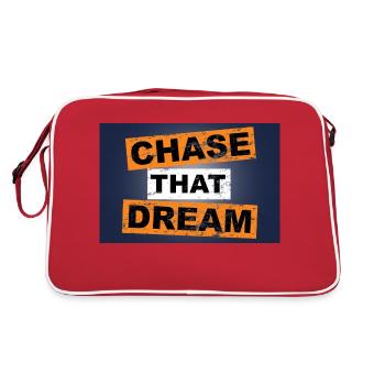 Chase that dream saying lettering - Retro Bag - red/white - Back