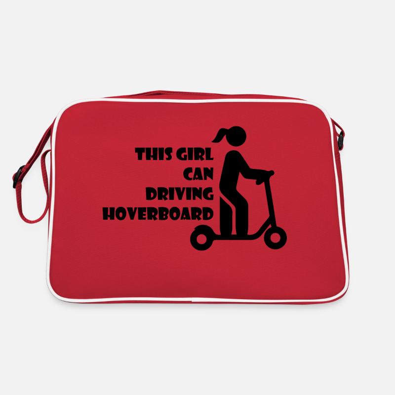 E-Scooter Roller Scooter - Retro Tasche - Rot/Weiß