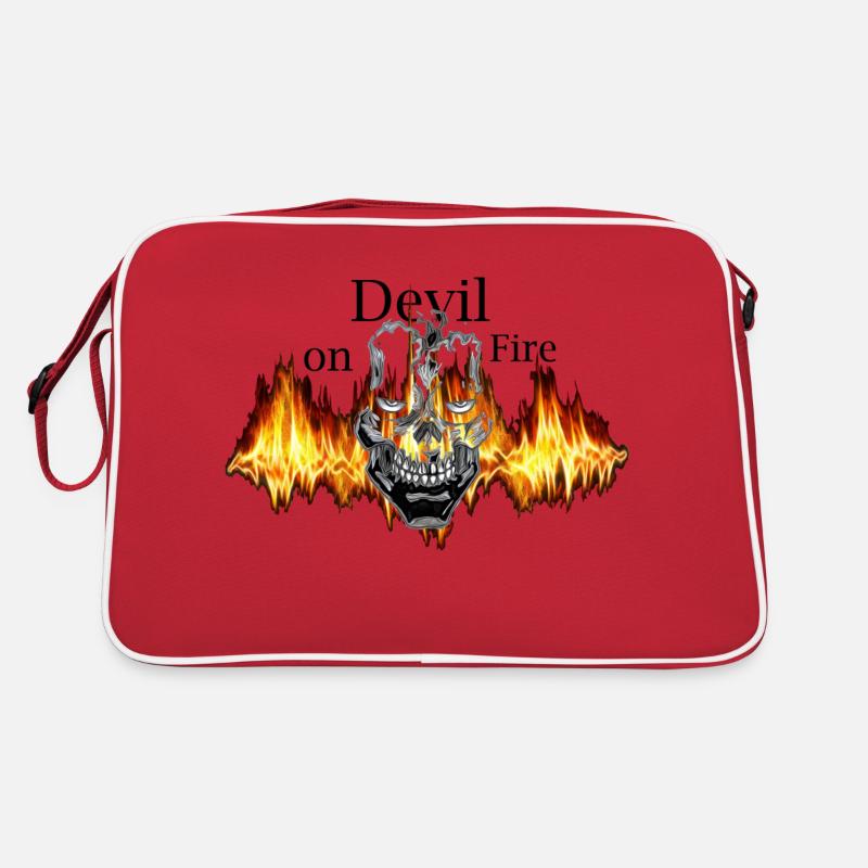 Le diable sur le feu - Sac Retro - rouge/blanc