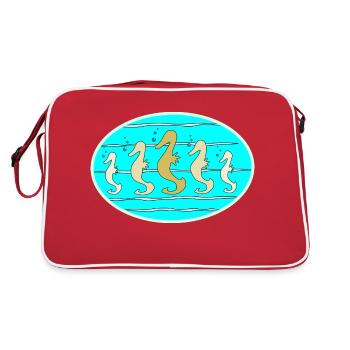Sea horse - Retro Bag - red/white - Back