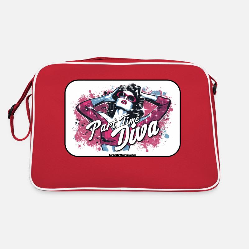002-PartTimeDiva - Retro Tasche - Rot/Weiß