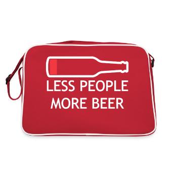 Less People More Beer - Retro Bag - red/white - Back