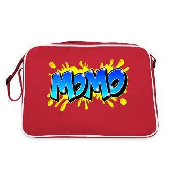Graffiti Name MOMO printable on evrything - Retro Bag - red/white - Back