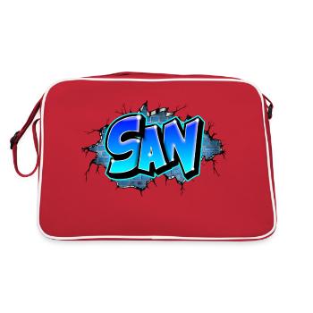 Graffiti SAN printed on t-shirts, caps, bags... - Sac Retro - rouge/blanc - Dos