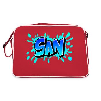 Graffiti San splash bleu - Sac Retro - rouge/blanc - Dos