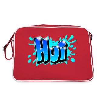 Graffiti "Hui" printable on any medium! - Retro Bag - red/white - Back