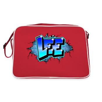 Graffiti LEE Blue Brick Cracks - Retro Bag - red/white - Back