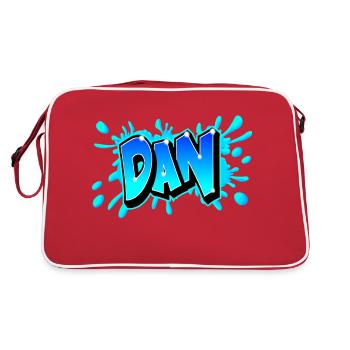 Graffiti "DAN" printed on any medium! - Retro Bag - red/white - Back