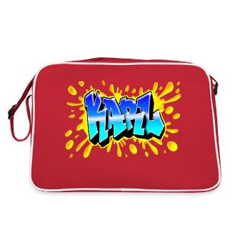 GRAFFITI KARL SPLASH JAUNE - Sac Retro - rouge/blanc - Dos