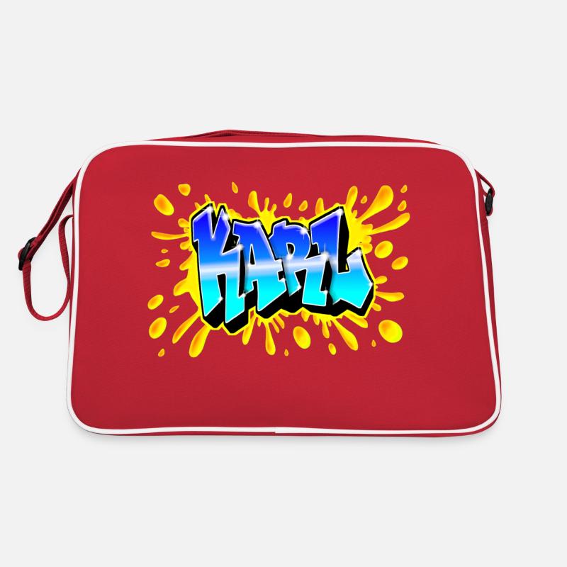 KARL SPLASH YELLOW GRAFFITI Retro Tasche
