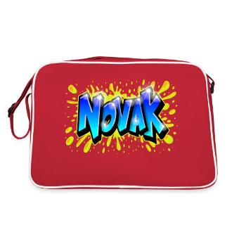 Graffiti NOVAK made by Max leTagueur. printable - Retro Bag - red/white - Back
