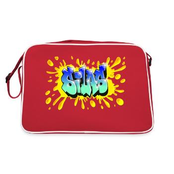 Graffiti SILAS NAME GIFT BIRTHDAY BIRTH - Retro Bag - red/white - Back