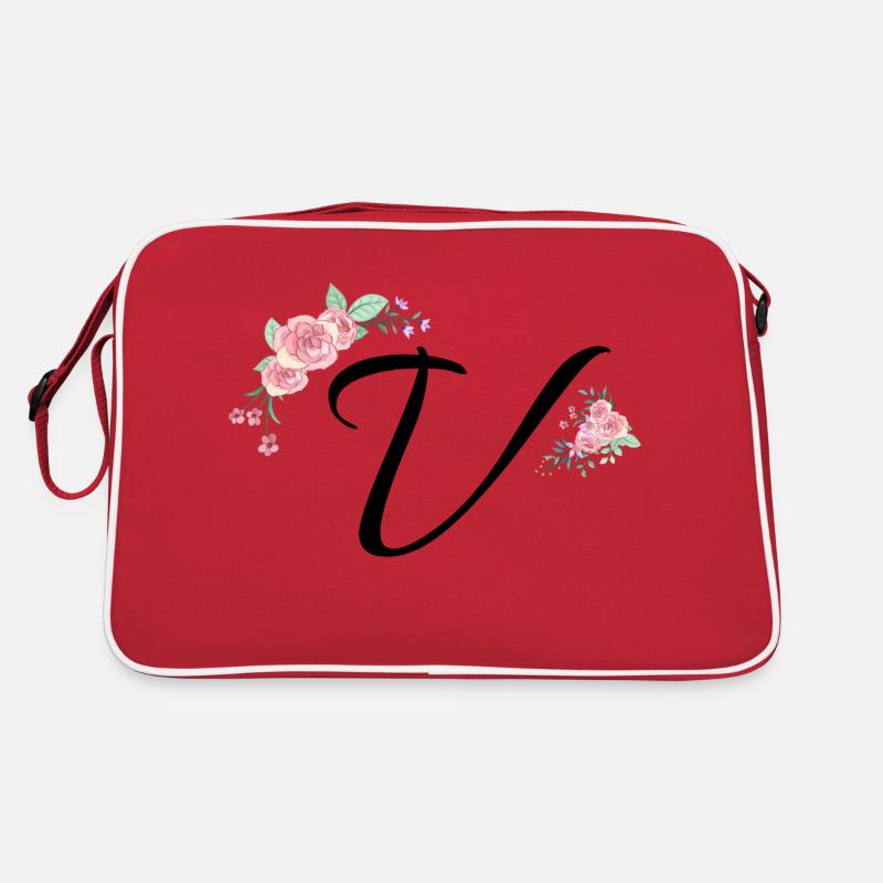 Letter v flowers Retro Bag