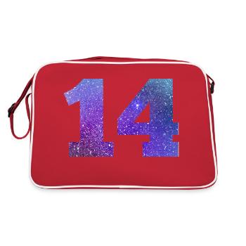 Galaxie Nummer 14 - Retro Tasche - Rot/Weiß - Hinten