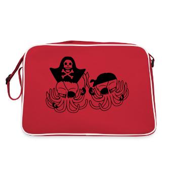 Deux Octopus Pirate Voilier Équipage Capitaine 2 Boucaniers - Sac Retro - rouge/blanc - Dos
