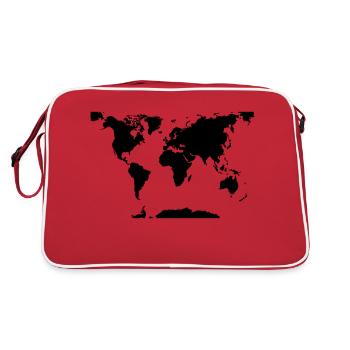 World map - Retro Bag - red/white - Back
