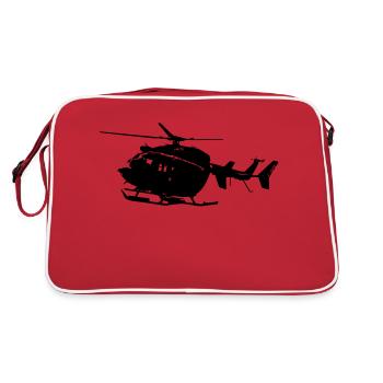 Drachen Hubschrauber EC145 - Retro Tasche - Rot/Weiß - Hinten