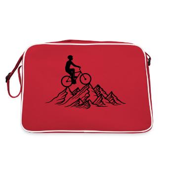 bike ride mountain bike mountains mountainous high above - Retro Bag - red/white - Back