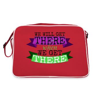 camping saying outdoors pacific north west hippie - Sac Retro - rouge/blanc - Dos