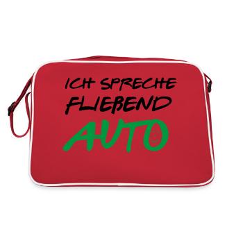 ICH SPRECHE FLIEßEND AUTO VERDE - Retro Tasche - Rot/Weiß - Hinten