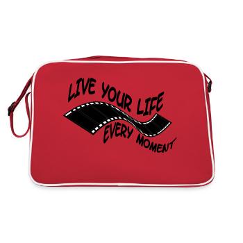 LIFE YOUR LIVE EVERY MOMENT - Retro Bag - red/white - Back