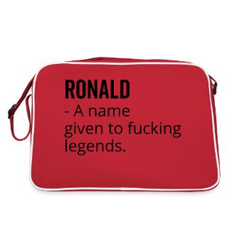 Ronald ein Name, der den verdammten Legenden gegeben wurde - Retro Tasche - Rot/Weiß - Hinten
