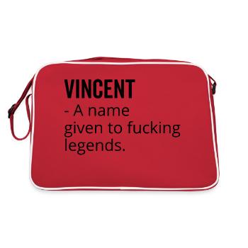 Vincent a Name Given to Fucking Legends - Retro Bag - red/white - Back