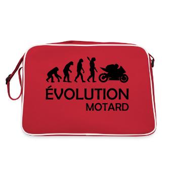 Évolution Motard / humour moto - Sac Retro - rouge/blanc - Dos