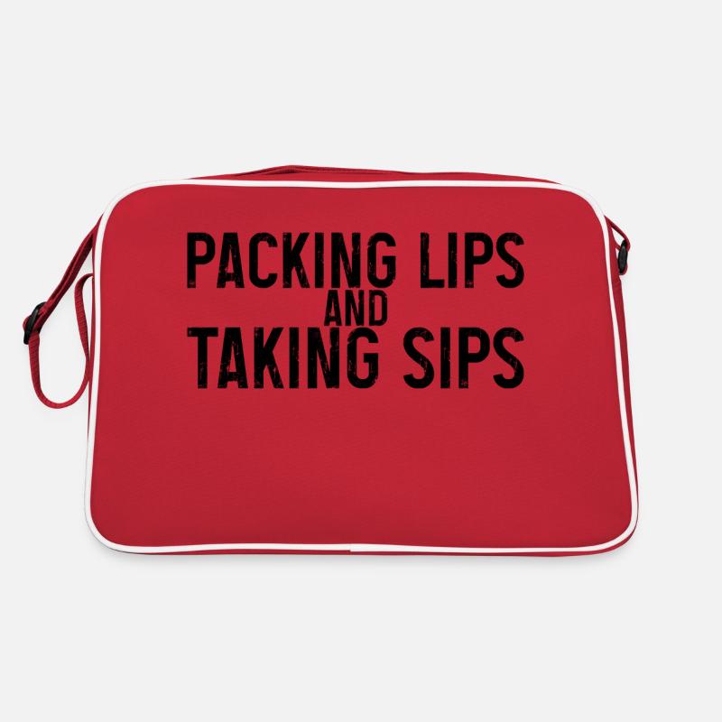 Packing Lips And Taking Sips Retro Tasche