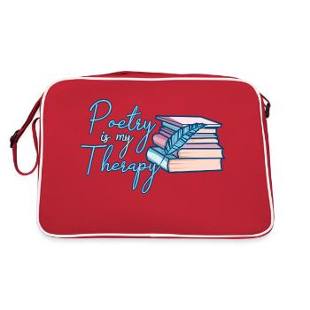 Poet Poesie Dichter Poetry I Geschenk - Retro Tasche - Rot/Weiß - Hinten