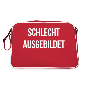 schlecht ausgebildet - Retro Tasche - Rot/Weiß - Hinten