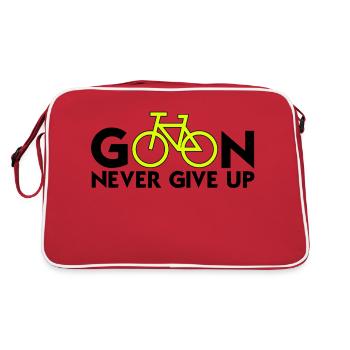 Go On, Never Give Up (Cycling) Think Positive - Retro Bag - red/white - Back