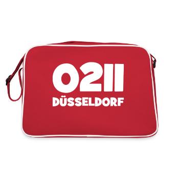 0211 Vorwahl Düsseldorf NRW Rhein - Retro Tasche - Rot/Weiß - Hinten