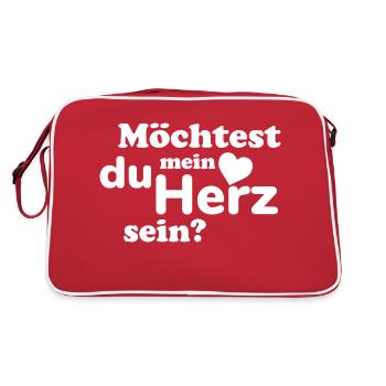 Message du cœur : Veux-tu être mon cœur ? - Sac Retro - rouge/blanc - Dos