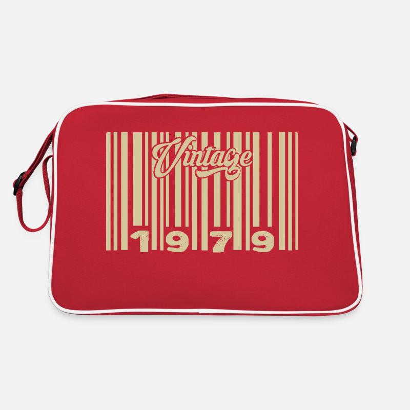 vintage 1979 Code barre 1979: Année 2025. - Sac Retro - rouge/blanc