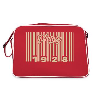 vintage 1928 Code barre 1928: Année 2025. - Sac Retro - rouge/blanc - Dos