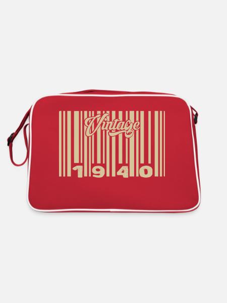 Jahrgang 1940 Barcode 1940: Jahr 2025. - Retro Tasche - Rot/Weiß