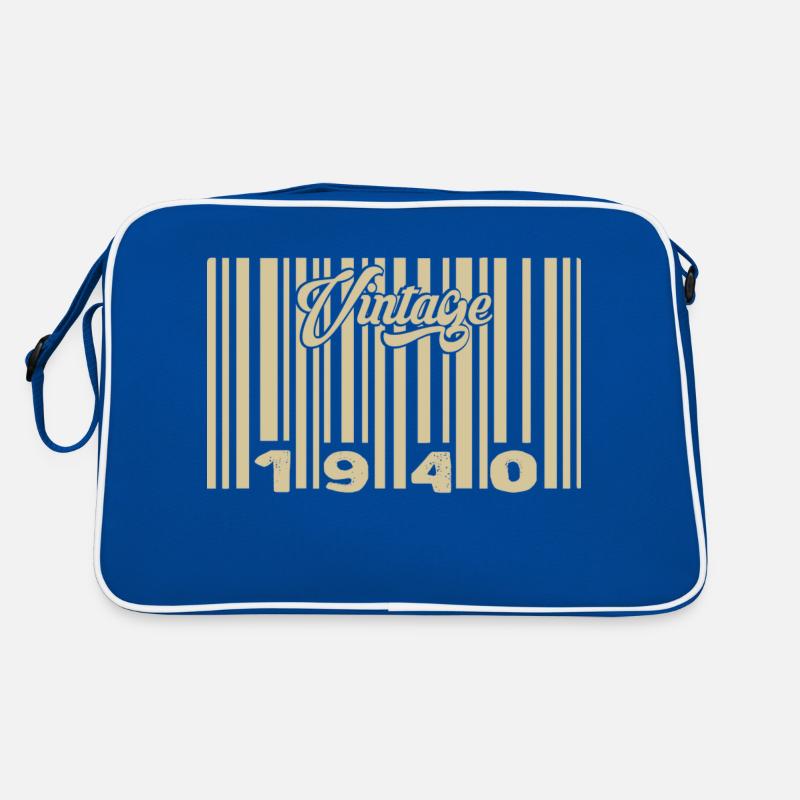 vintage 1940 Code barre 1940: Année 2025. Sac Retro