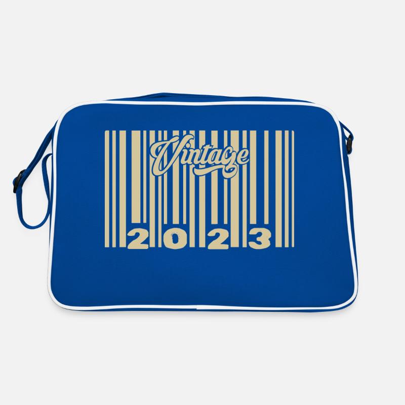 vintage 2023 Barcode 2023: Year 2025. Retro Bag
