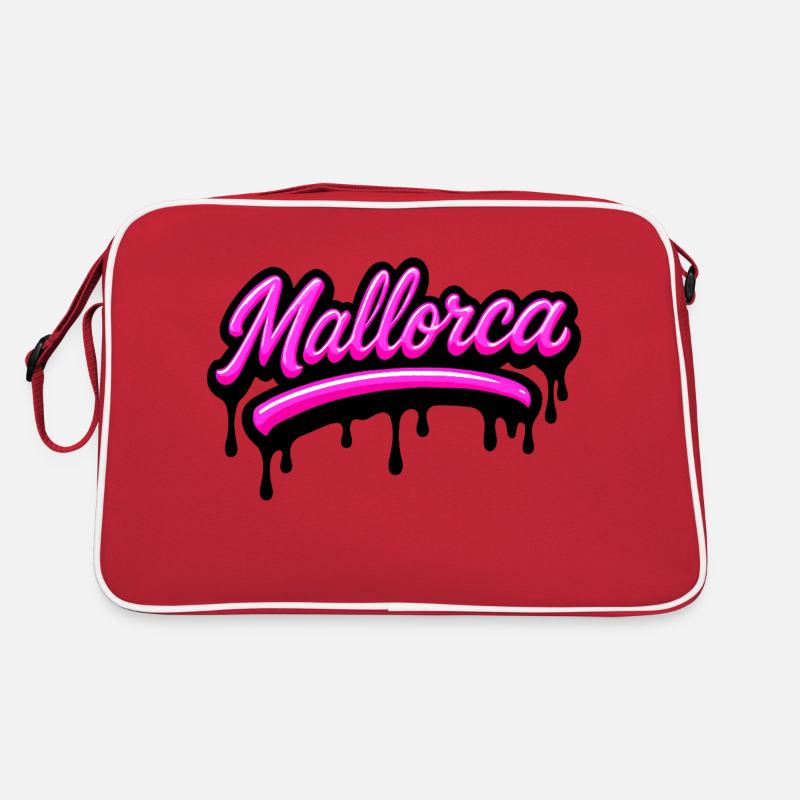 Mallorca Graffiti - Retro Tasche - Rot/Weiß